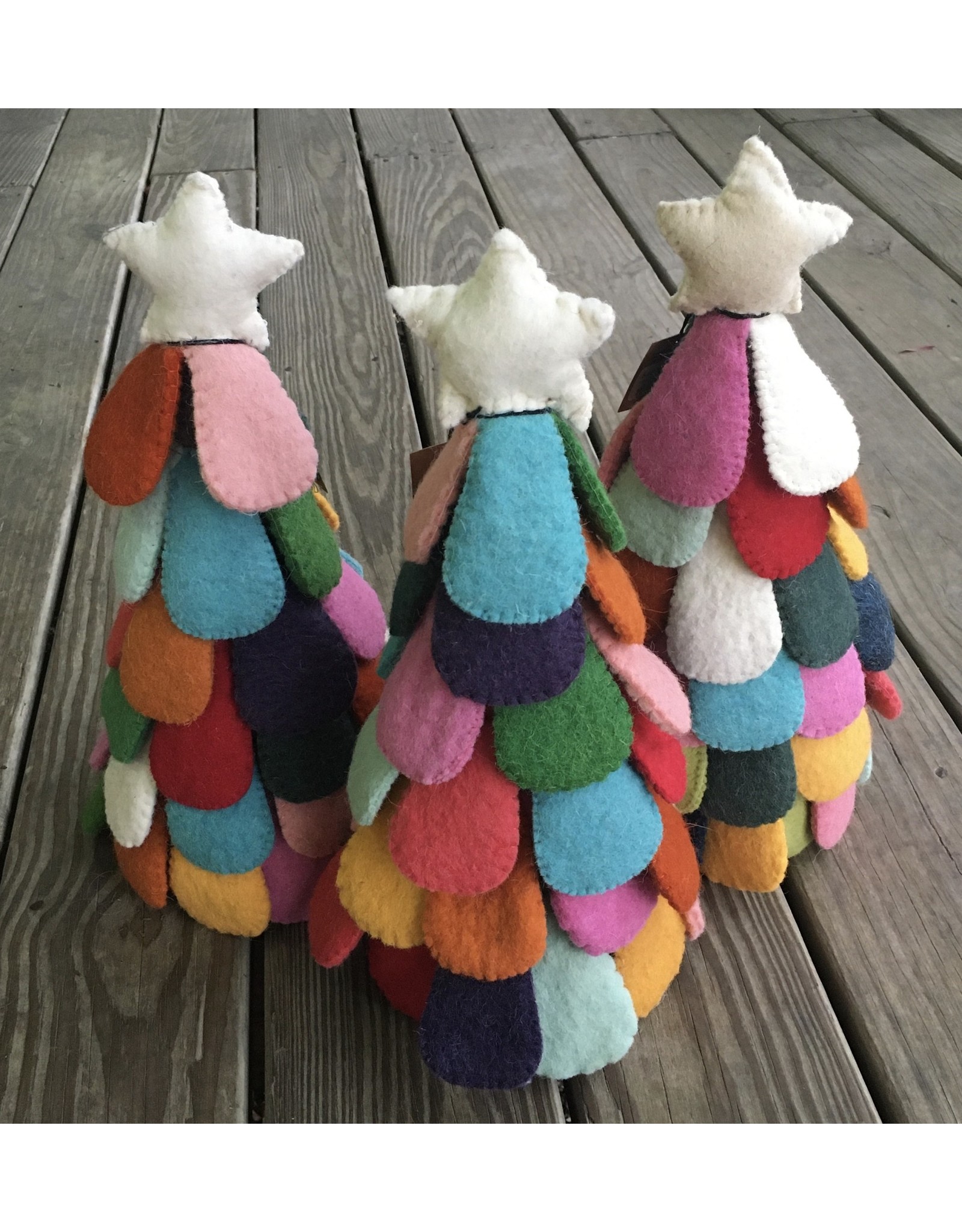 Wool Felt Christmas Tree Multi 15"