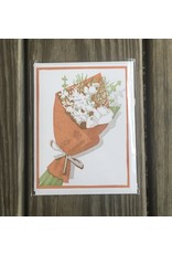 Brown Paper Bouquet Card - Blank Inside