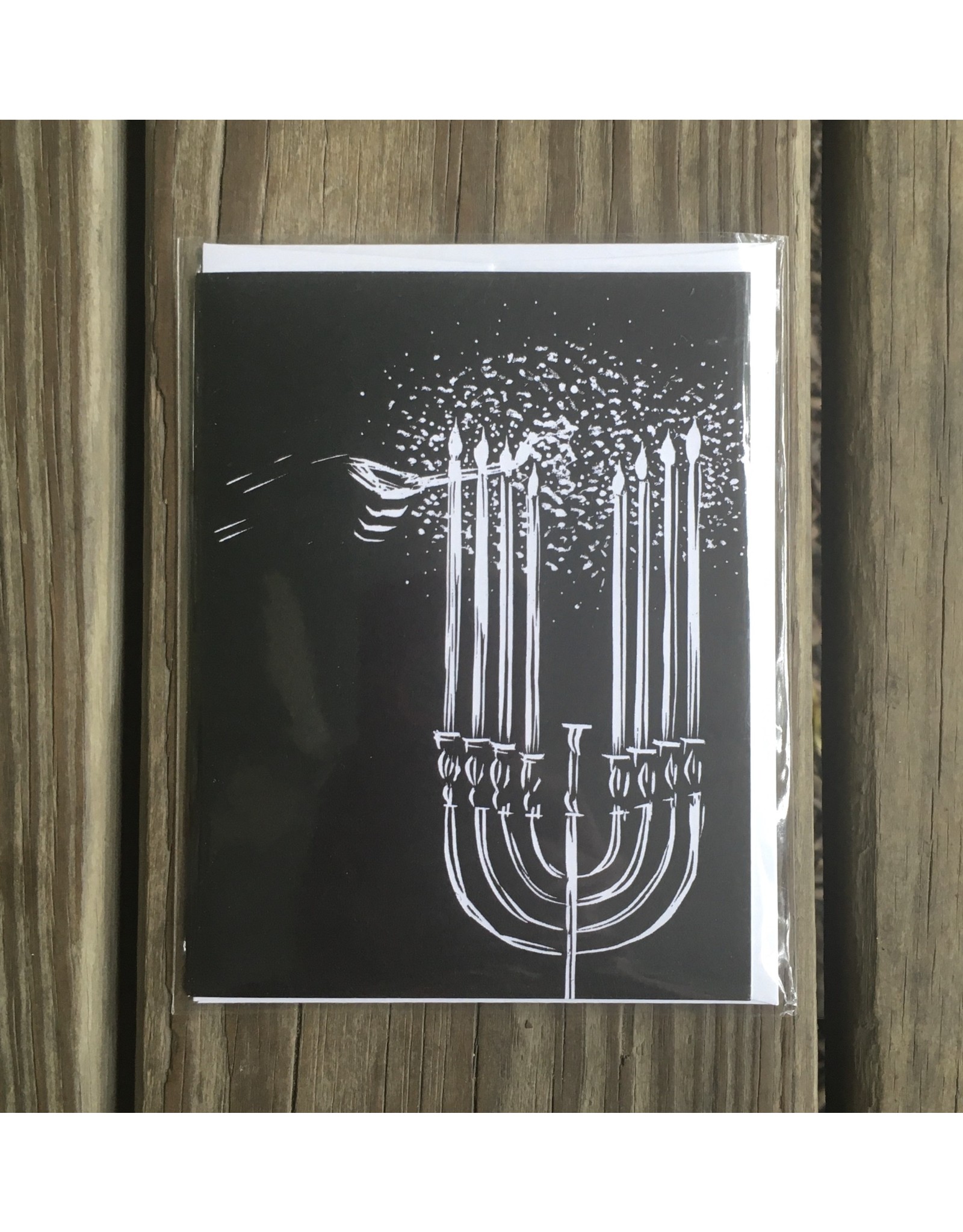 Menorah Winter Holidays Card - blank Inside