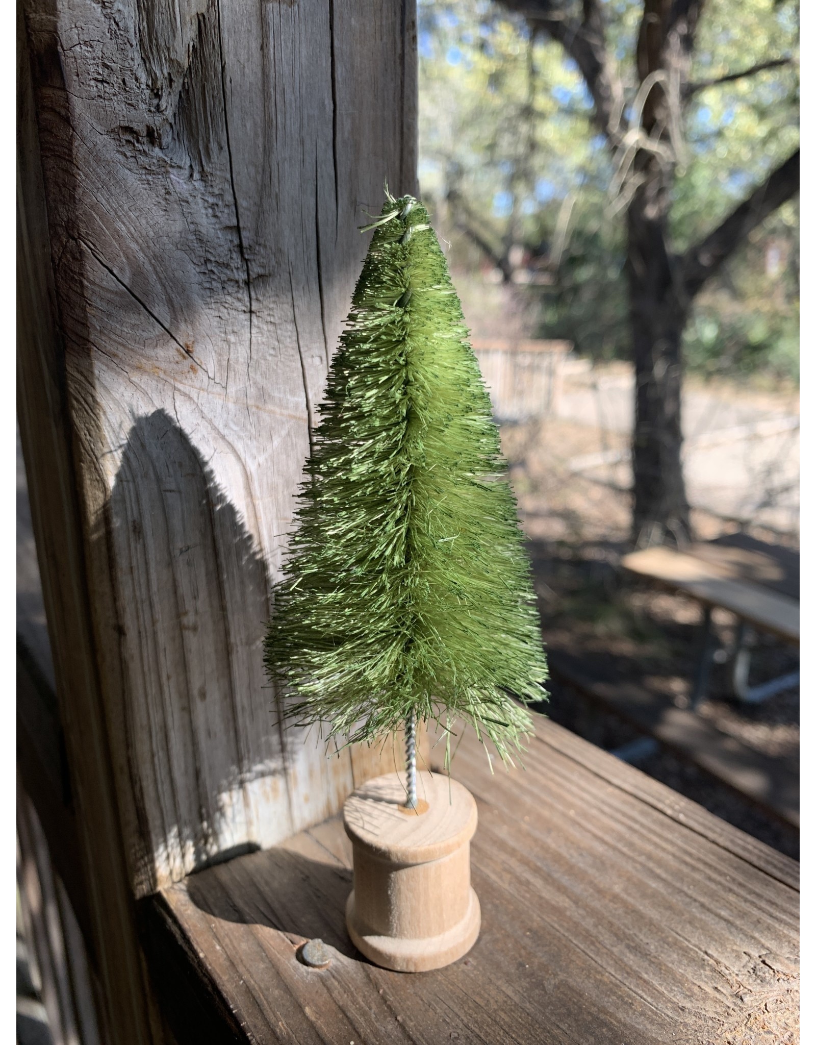 Bottle Brush Tree on Wooden Bobbin