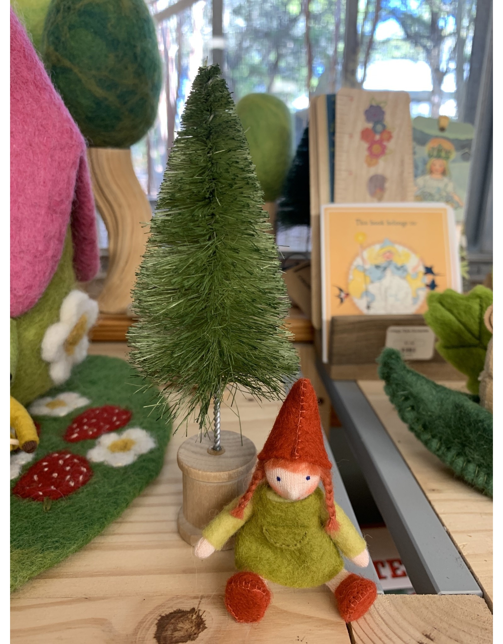Bottle Brush Tree on Wooden Bobbin