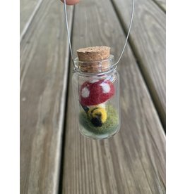 Bottle Ornament: Mushroom & Snail 2x1.25