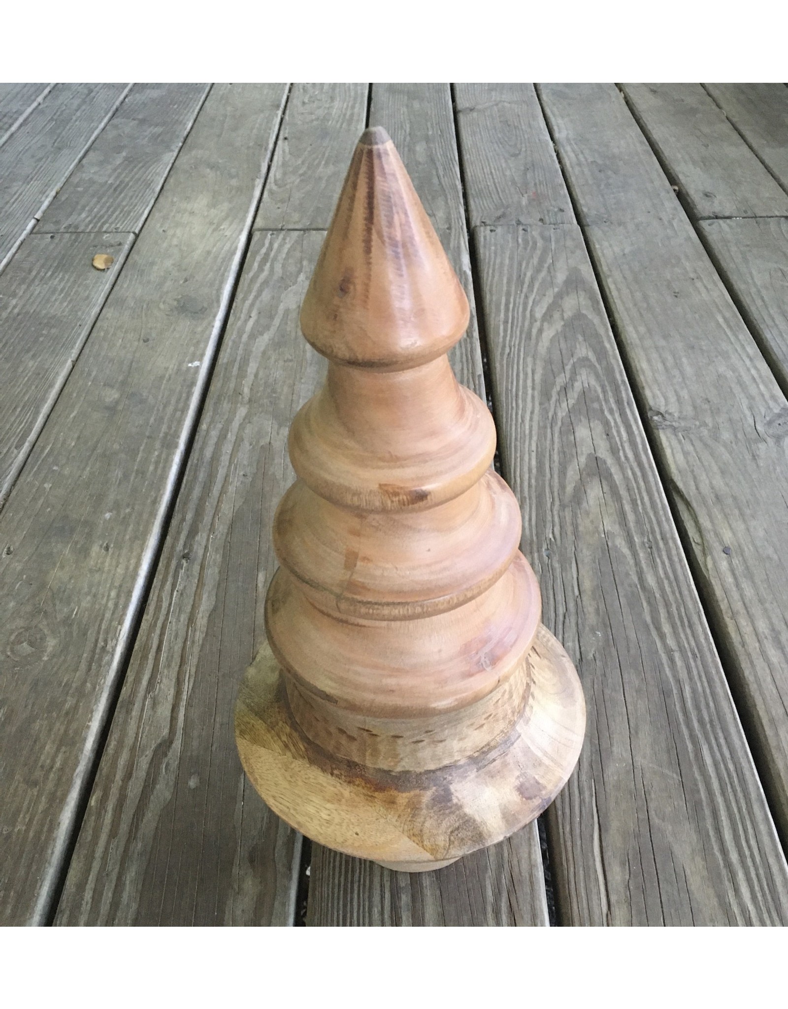 Turned Mango Wood Tree Large 16" tall - local pick up only
