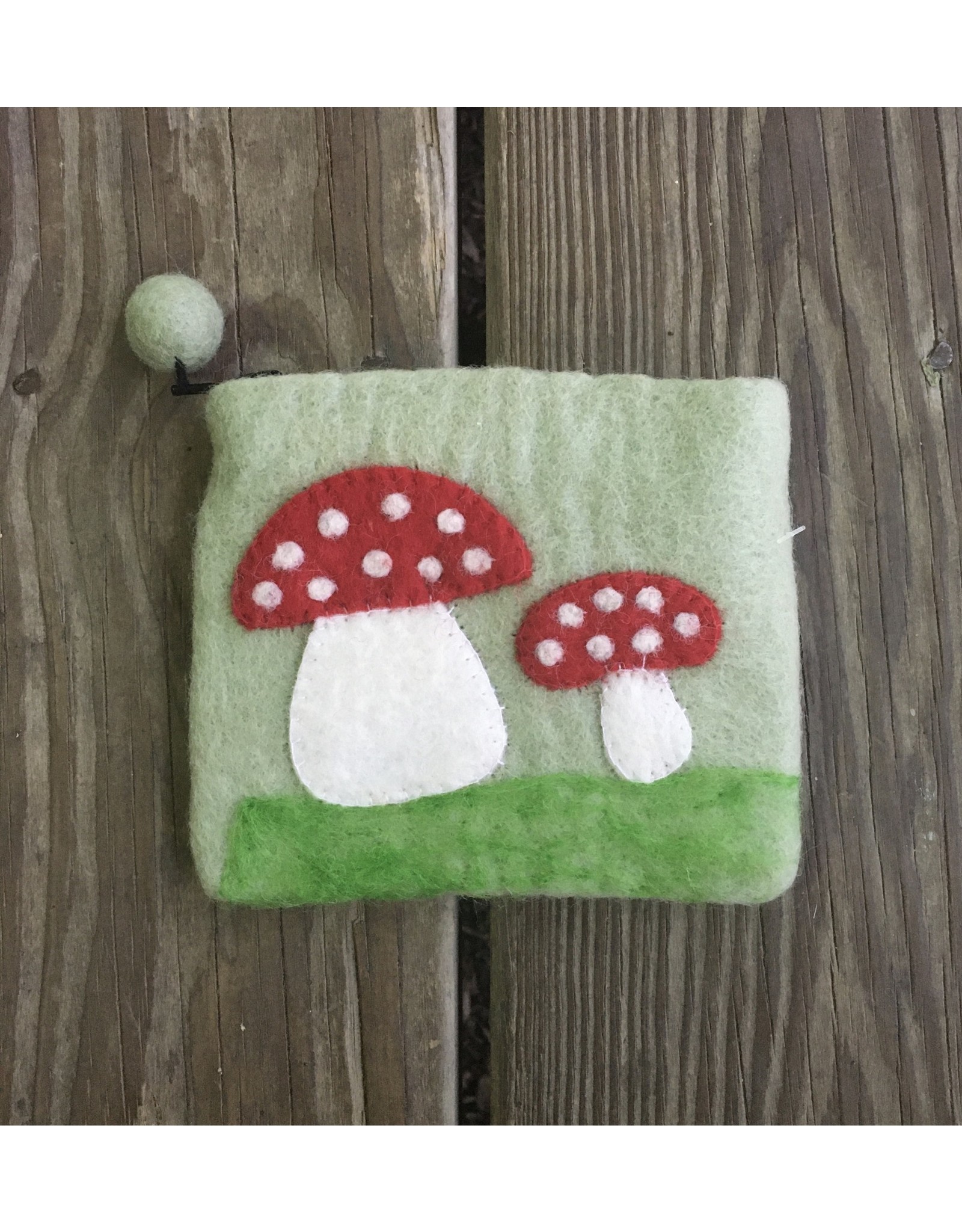 Mushroom Felt Purse 5x6"