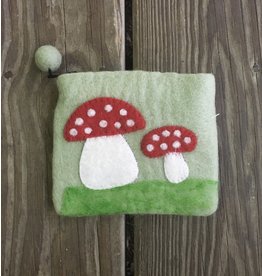 Mushroom Felt Purse 5x6"