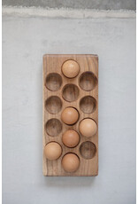 Acacia Wood Egg Tray 12in
