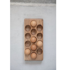 Acacia Wood Egg Tray 12in