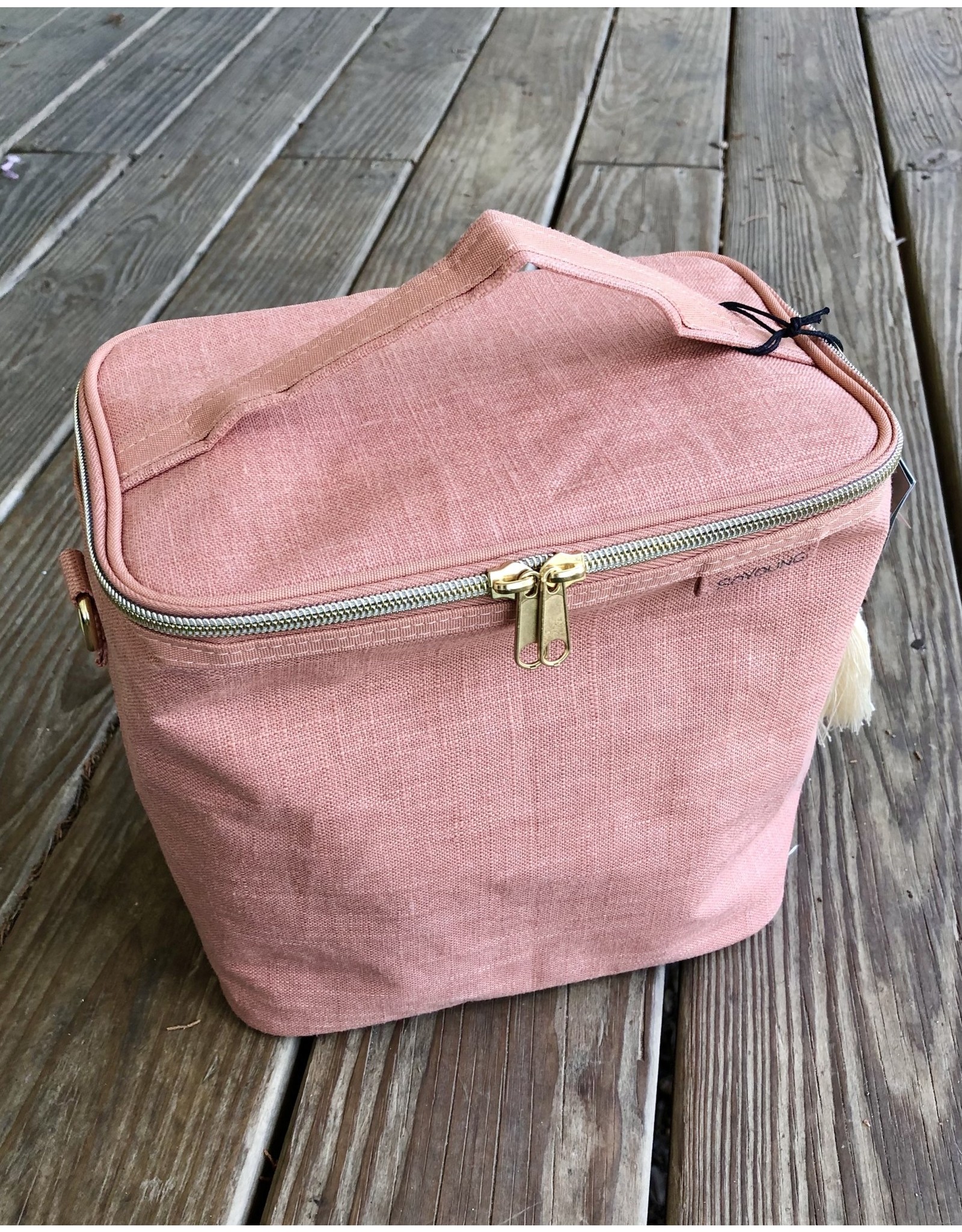 Muted Clay Linen Lunch Pouch 9"
