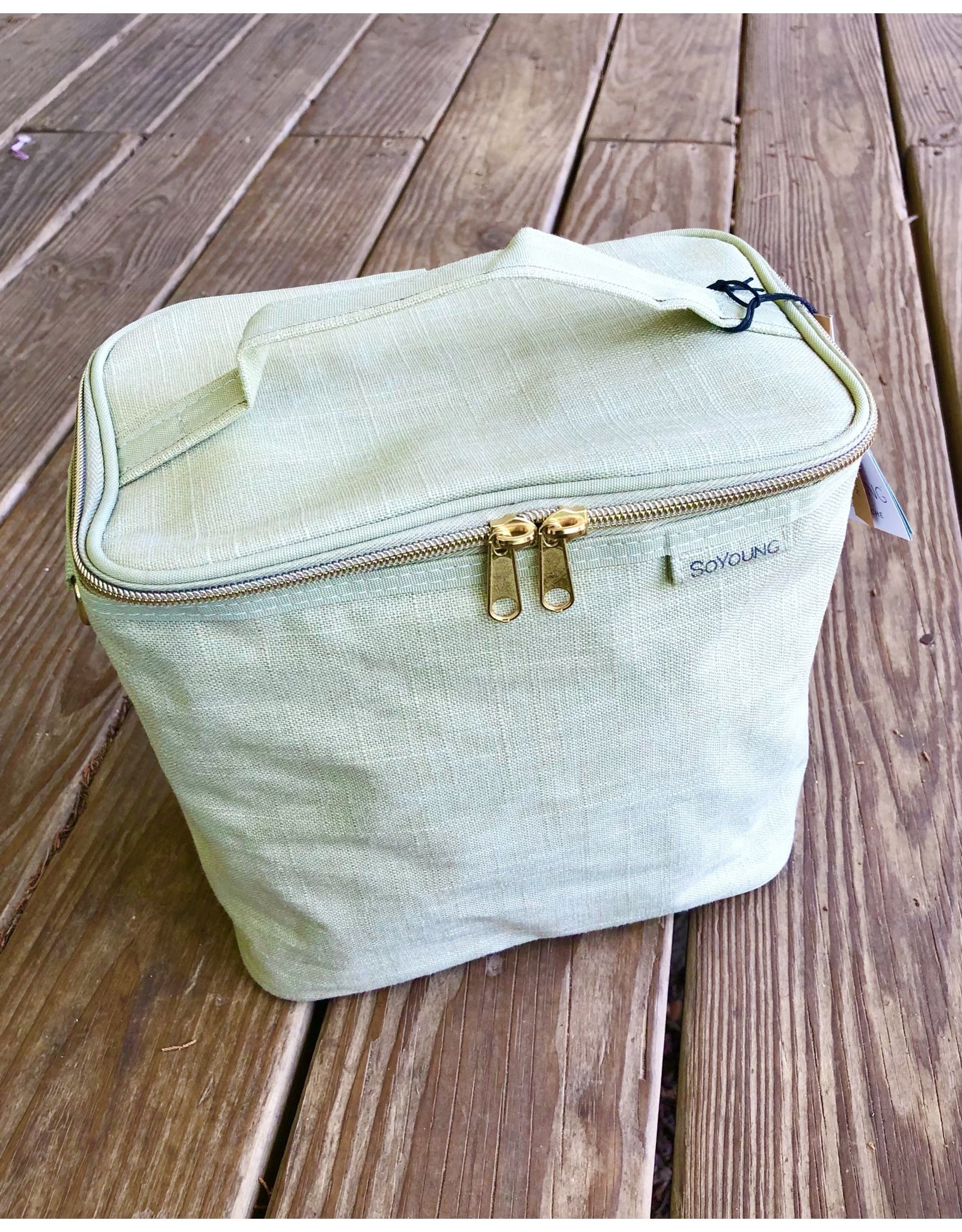 Sage Linen Lunch Pouch 9"