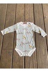 Milkbarn Bamboo LS One Piece 12-18M Blue Bird