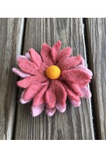 Felted Pink Flower 8"