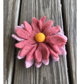 Felted Pink Flower 8"