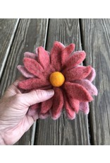 Felted Pink Flower 8"