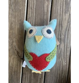 Owl Pillow- with pocket - wool 11x7