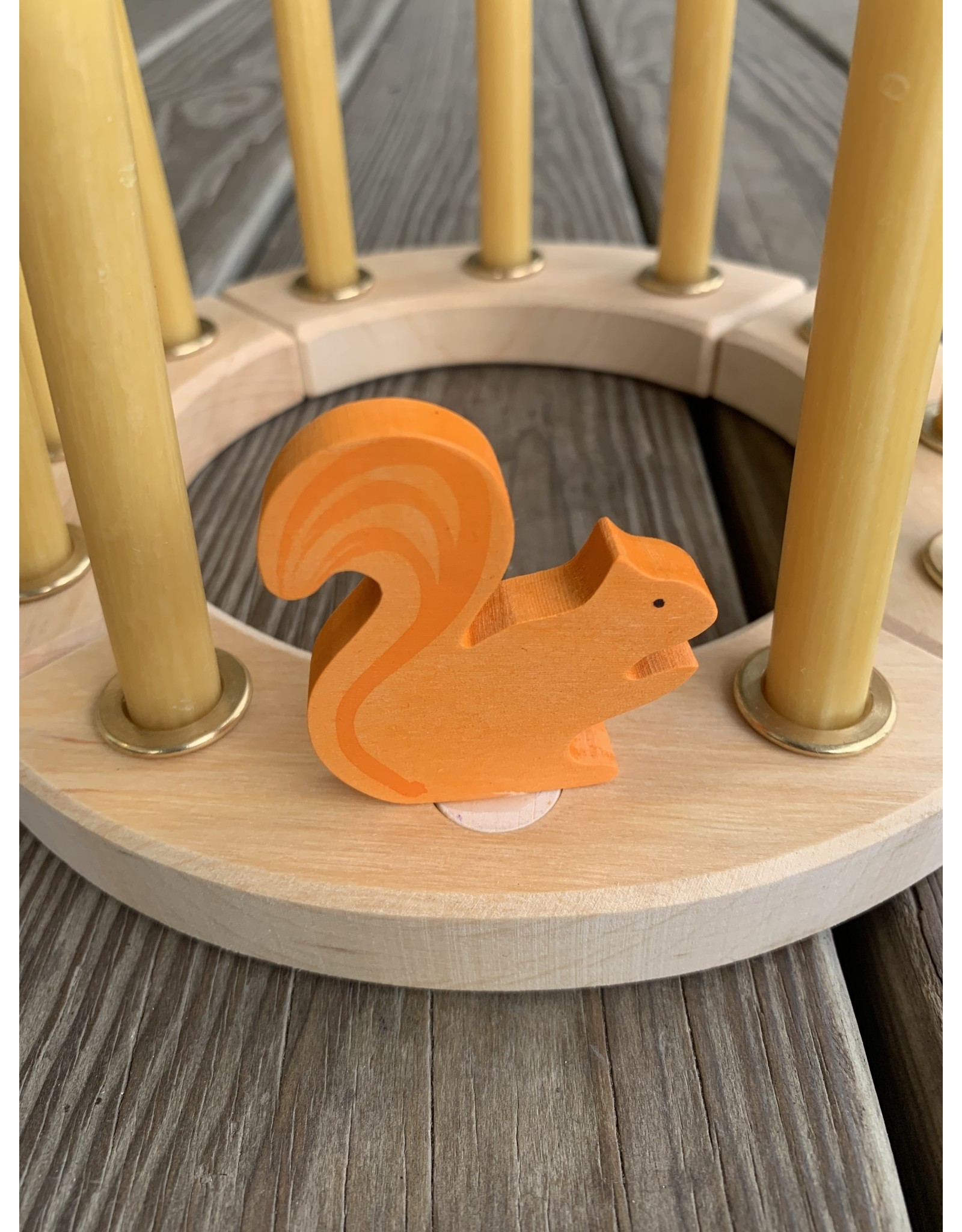 Candle Ring Figure Orange Squirrel - Grimm's