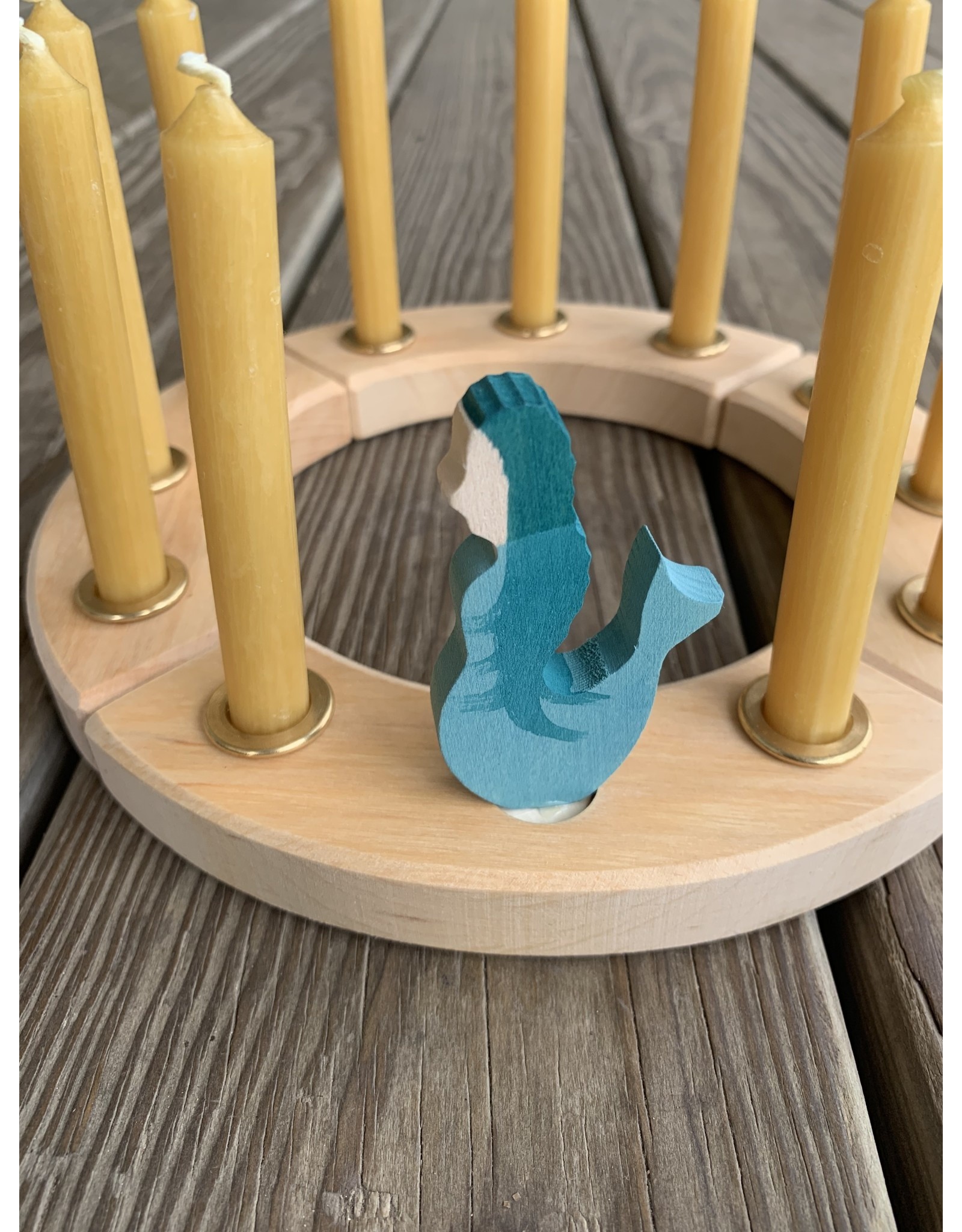 Candle Ring Figure Mermaid Aquamarine - Grimm's