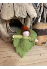 Forest Gnome Baby in Leaf Bed - Fair Skin