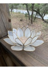 White Lotus Capiz Shell Candle Holder