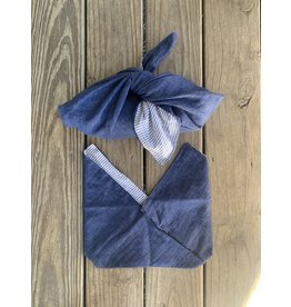 Linen Project Bag - Navy Blue. Large.