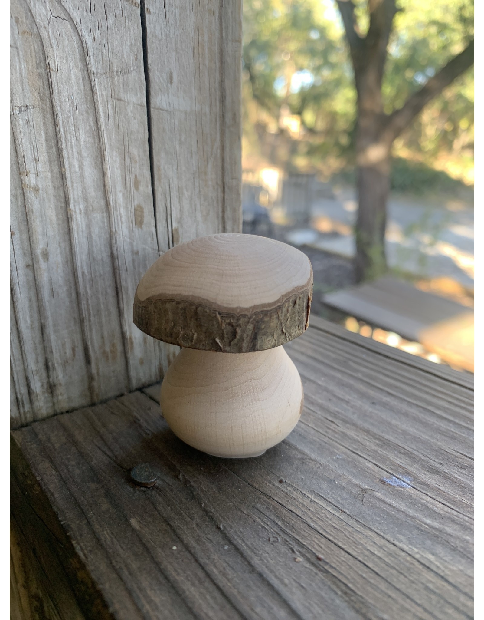 Small Turned Wood Mushroom