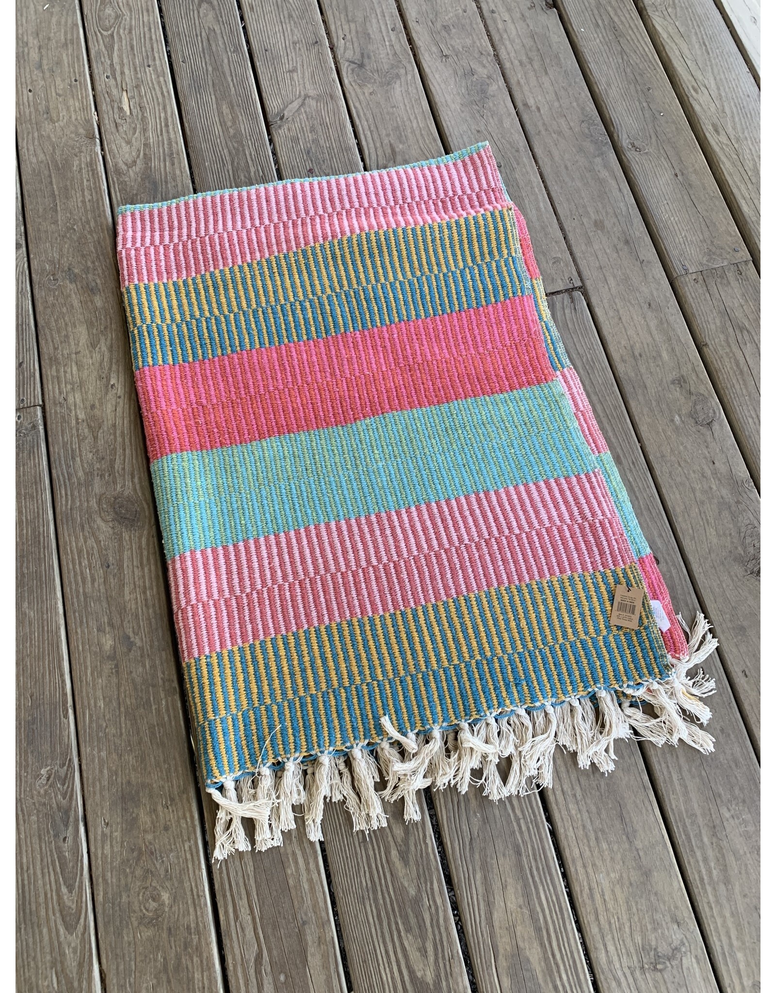 Recycled Cotton Throw with Tassels 60" x 50"
