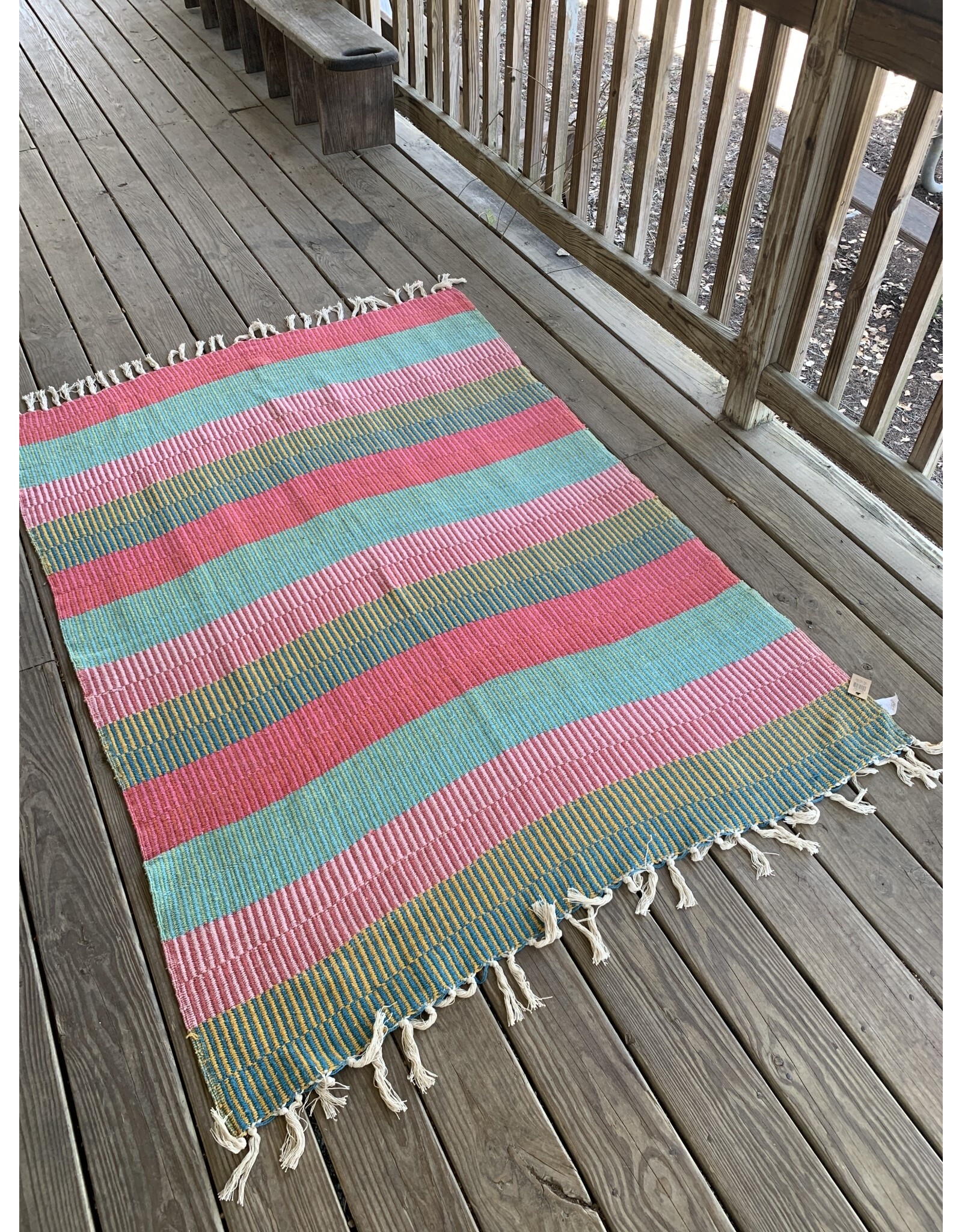 Recycled Cotton Throw with Tassels 60" x 50"