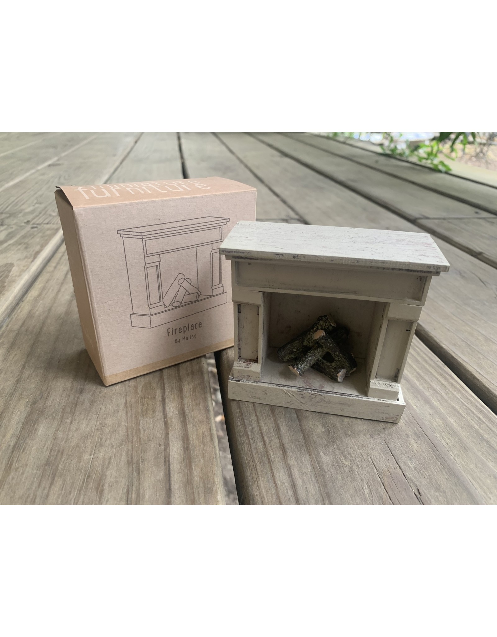 Fireplace - Mouse. Off White. Maileg