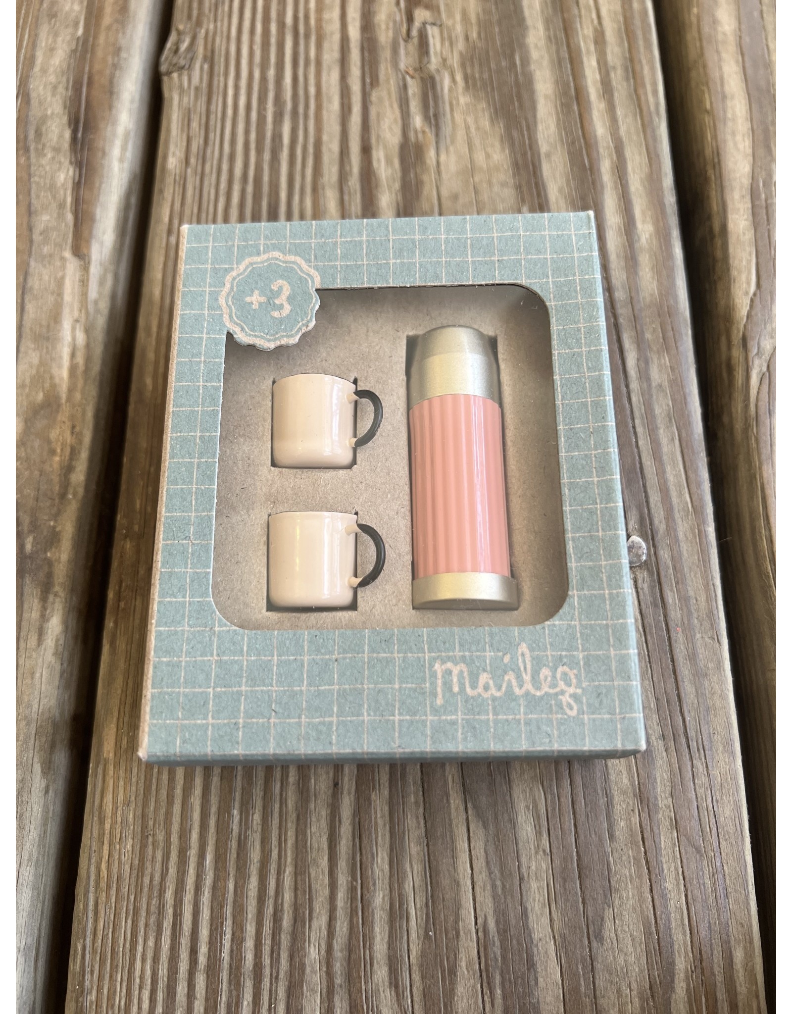Soft Coral Thermos and Cups - Maileg