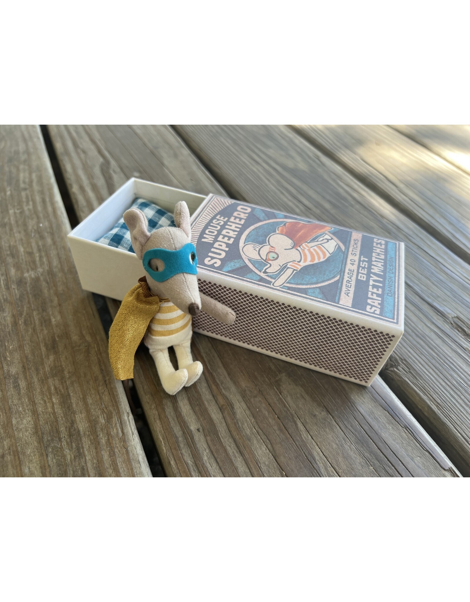 Little Brother Super Hero Mouse in Matchbox - Maileg