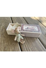 Little Sister Princess Mouse in Matchbox - Blue Dress. Maileg