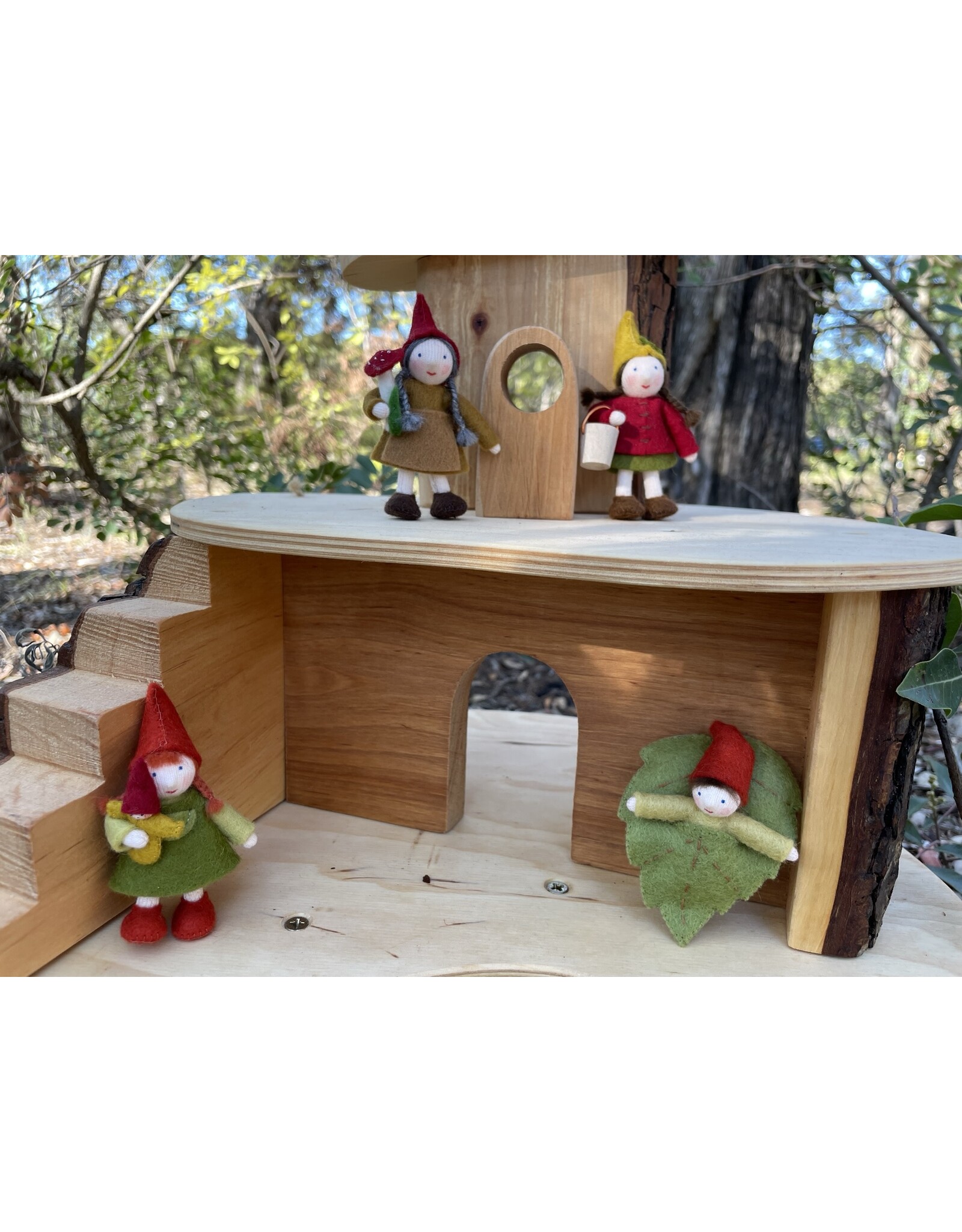 Forest Gnome Baby in Leaf Bed - Fair Skin