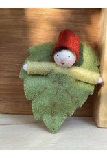 Forest Gnome Baby in Leaf Bed - Fair Skin