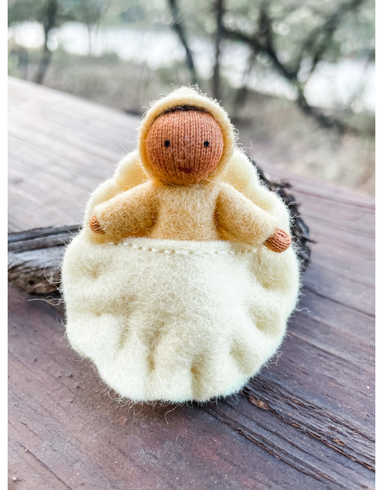 Flower Fairy Baby in Oval Swaddle - Medium Skin