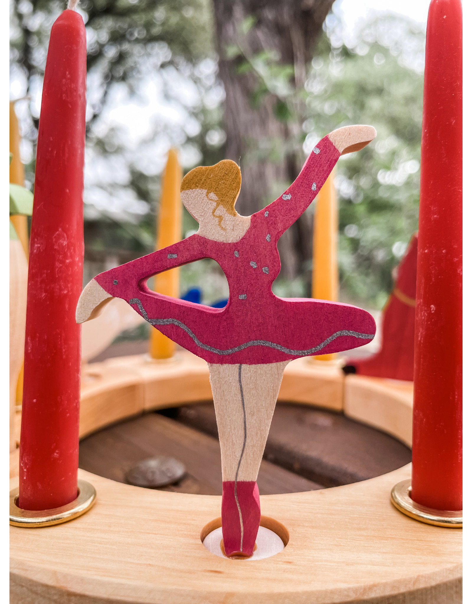 Candle Ring Figure Ballerina Ruby Red - Grimm's