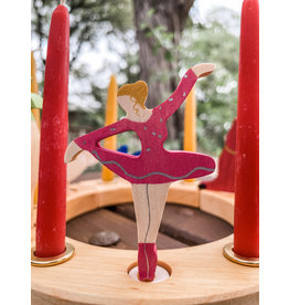 Candle Ring Figure Ballerina Ruby Red - Grimm's