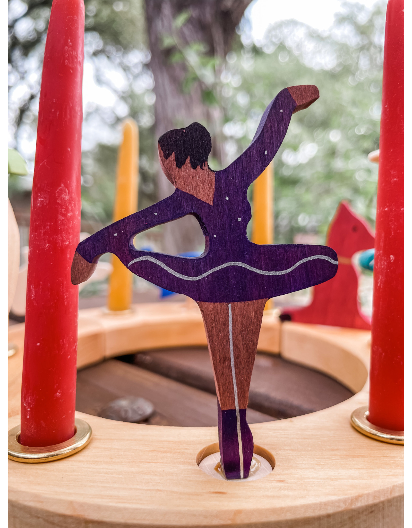 Candle Ring Figure Ballerina Lilac Scent - Grimm's