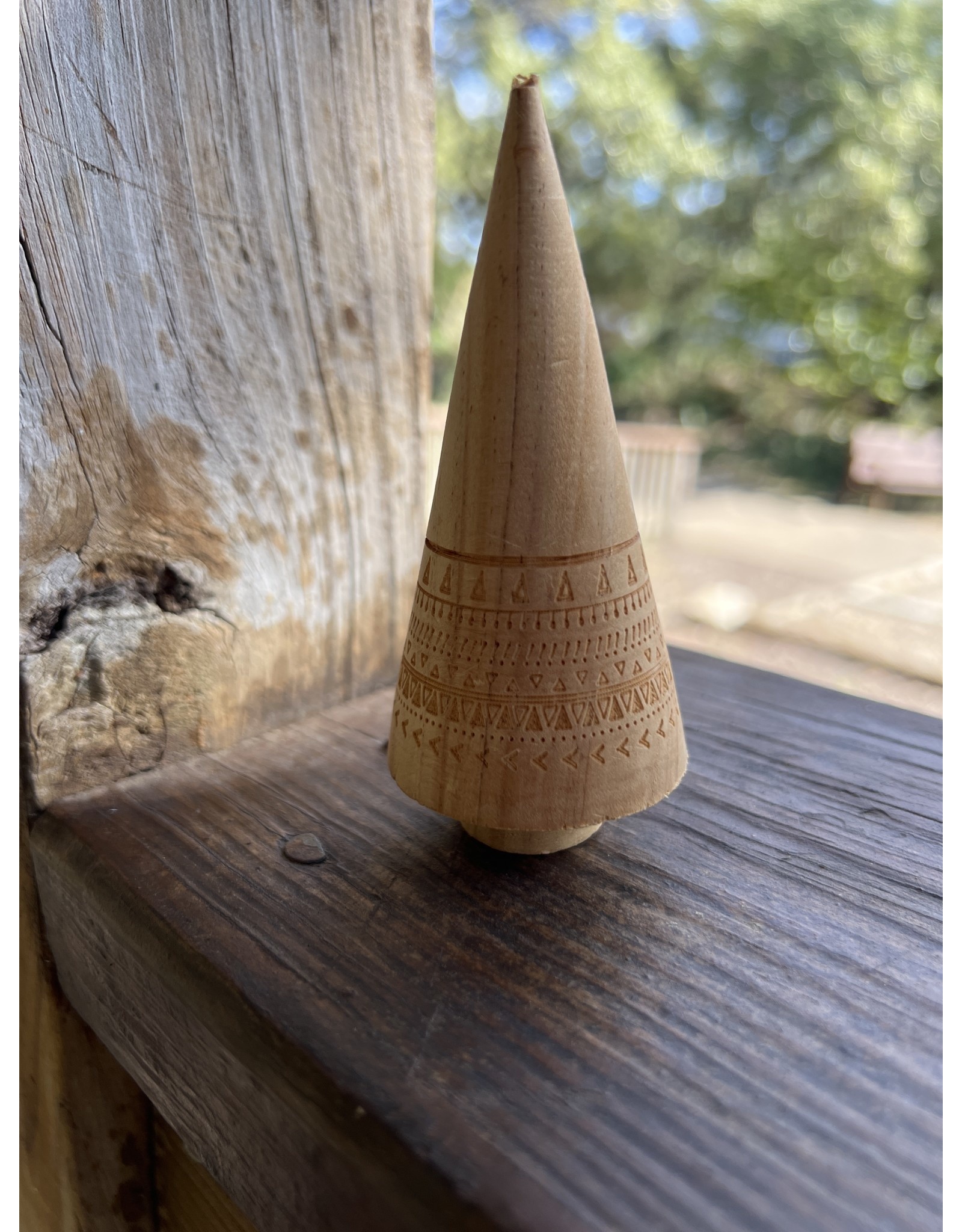 Etched Wood Tree 4” tall