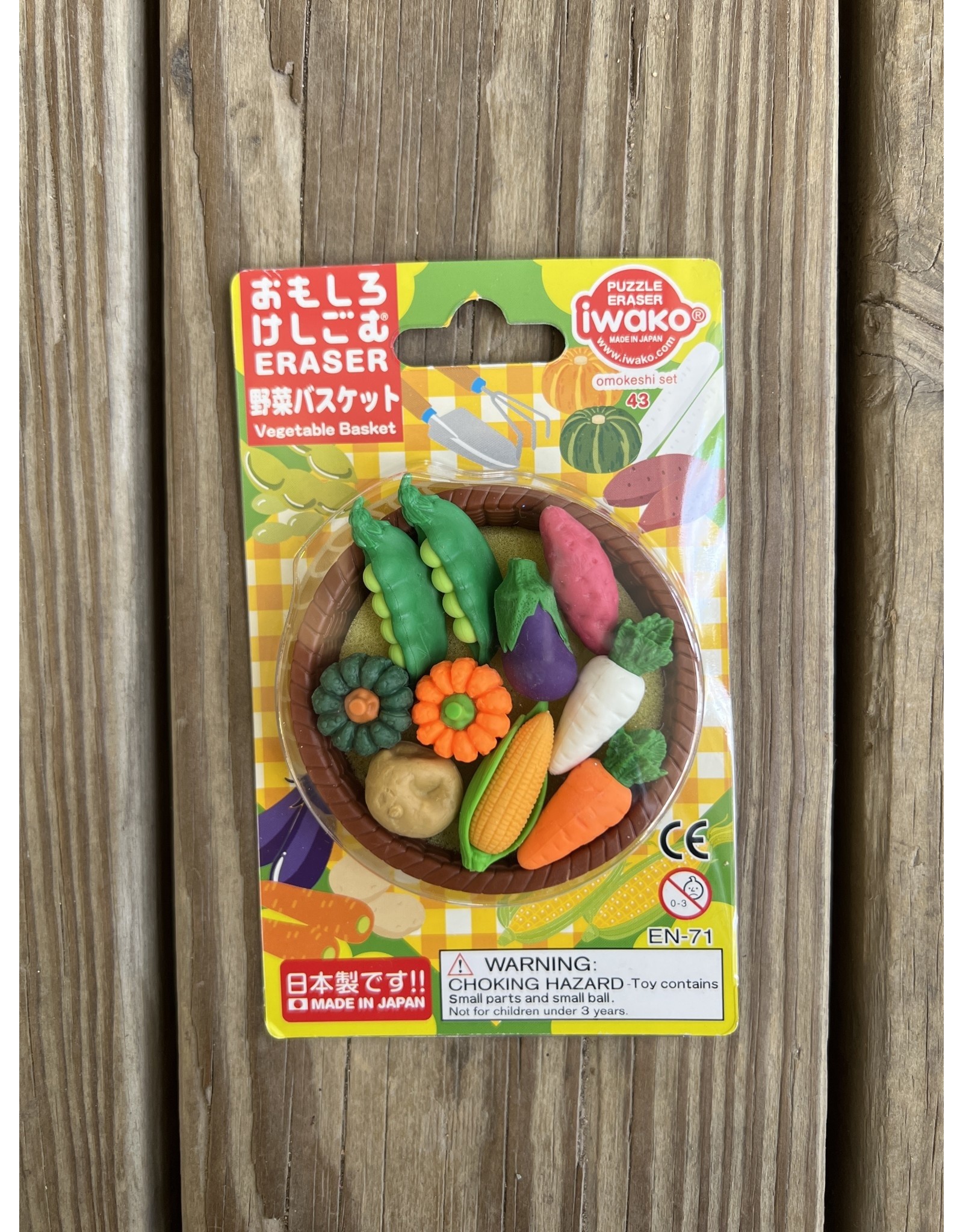 Iwako Vegetable Set Carded Japanese Erasers