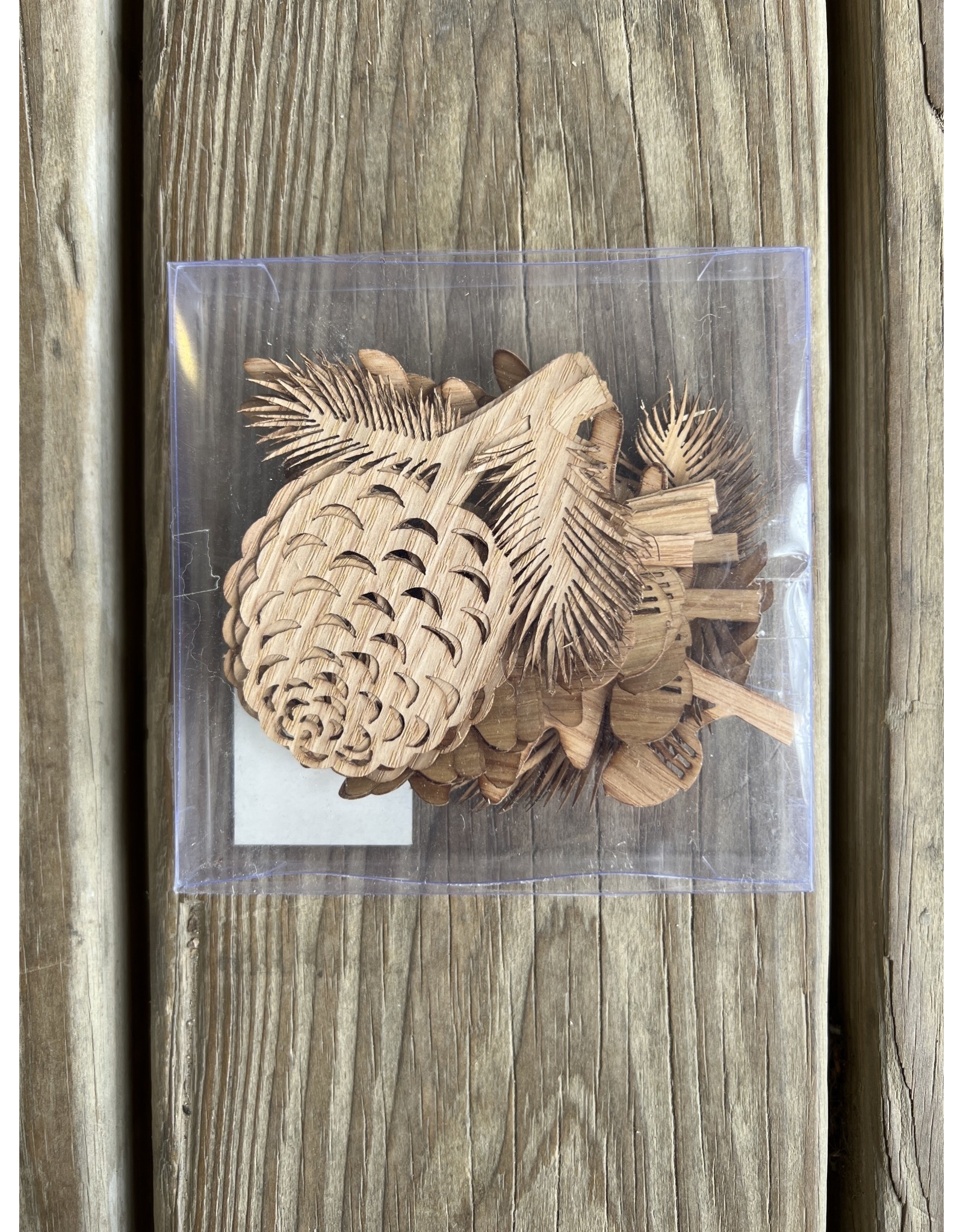 Wood veneer Pinecone Set of 18 - napkin not included