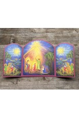 Triptych: The Holy Family with the Three Kings. 31x17 local pick up only