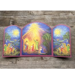 Triptych: The Holy Family with the Three Kings. 31x17 local pick up only