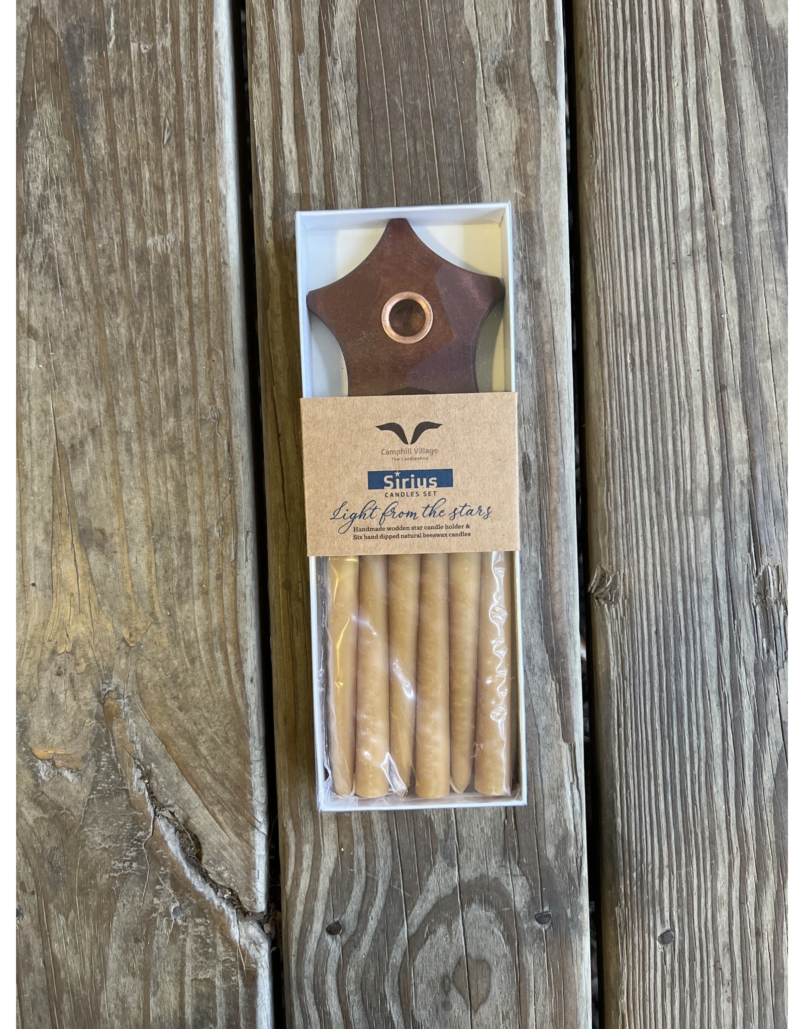 Camphill Sirius Star Candle Holder with 6 Beeswax Candles