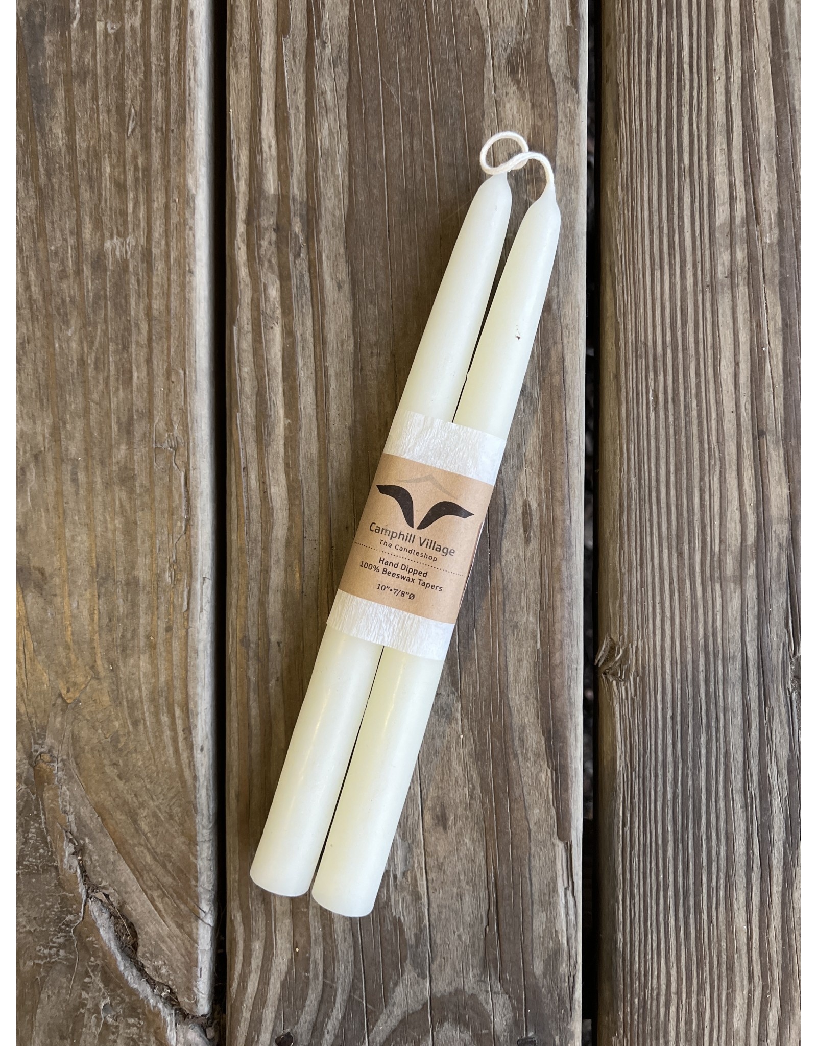 Camphill Beeswax 10in Taper Candle Pair