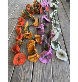 Morning Glory Felted Flower Garland 62in