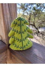Wool Felt Embroidered Tree, Green   6x3x6