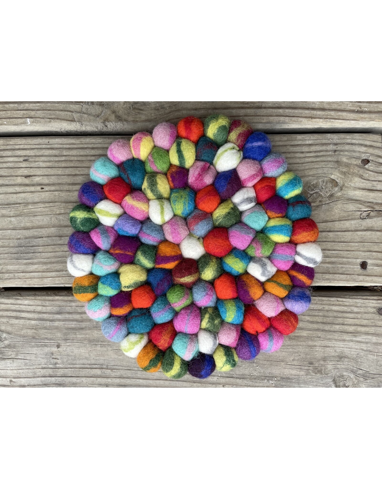 Rainbow Felt Ball Trivet