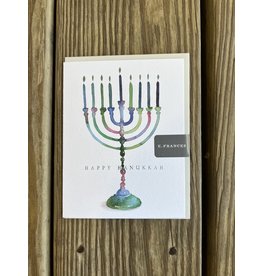 Colorful Menorah Card