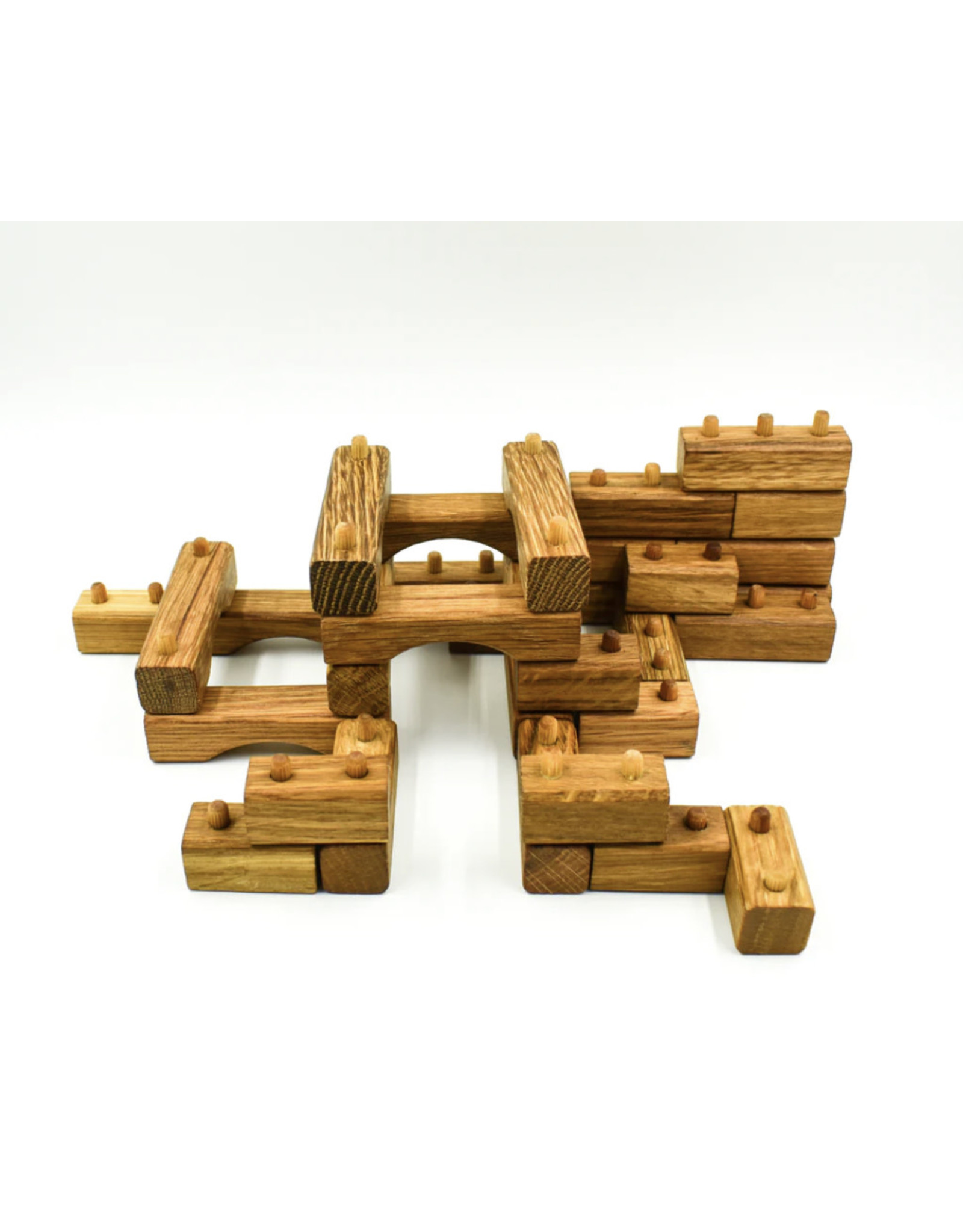 Handmade Interlocking Wooden Blocks 46 pieces. Camphill Village