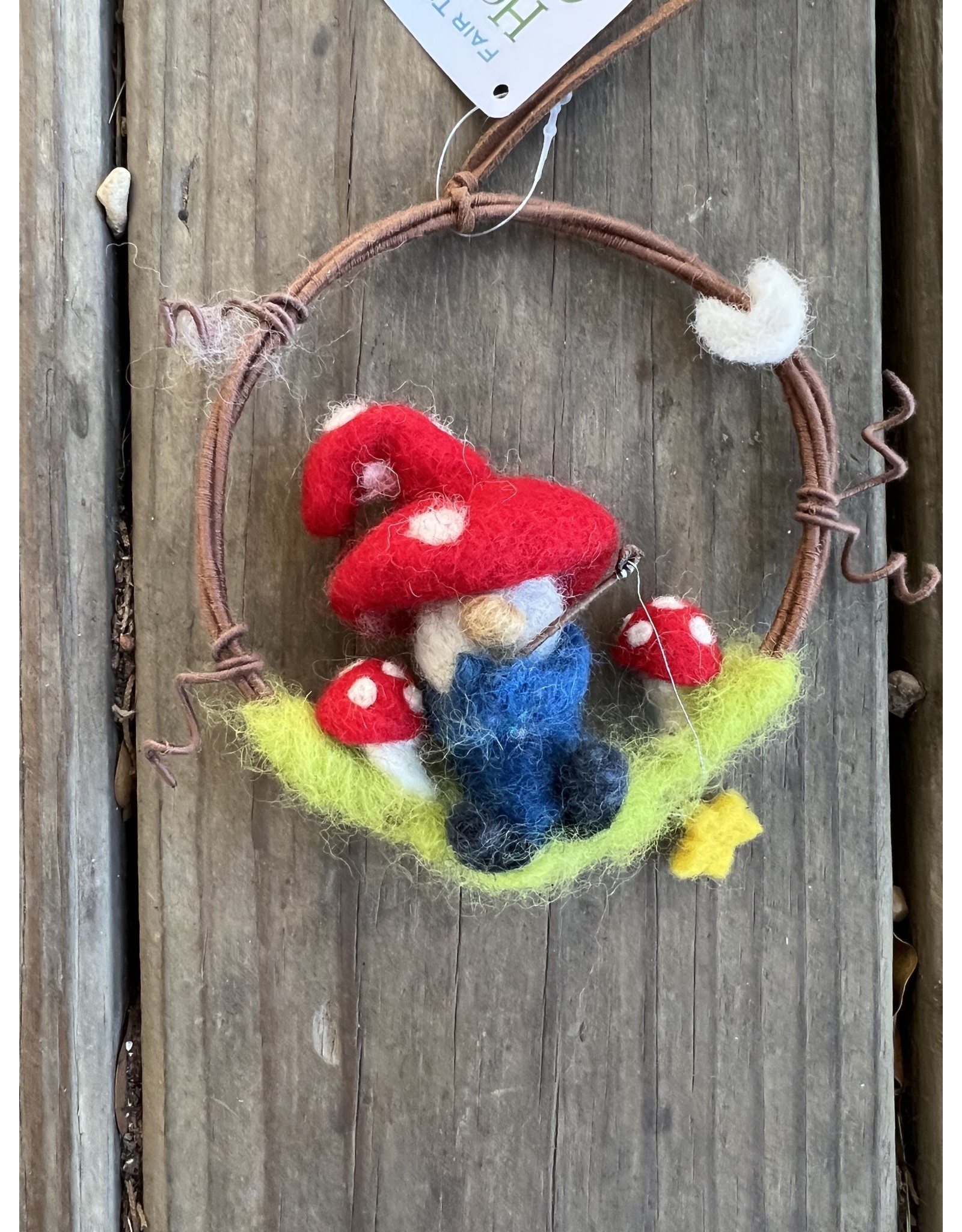 Mini Wreath: Fishing Gnome