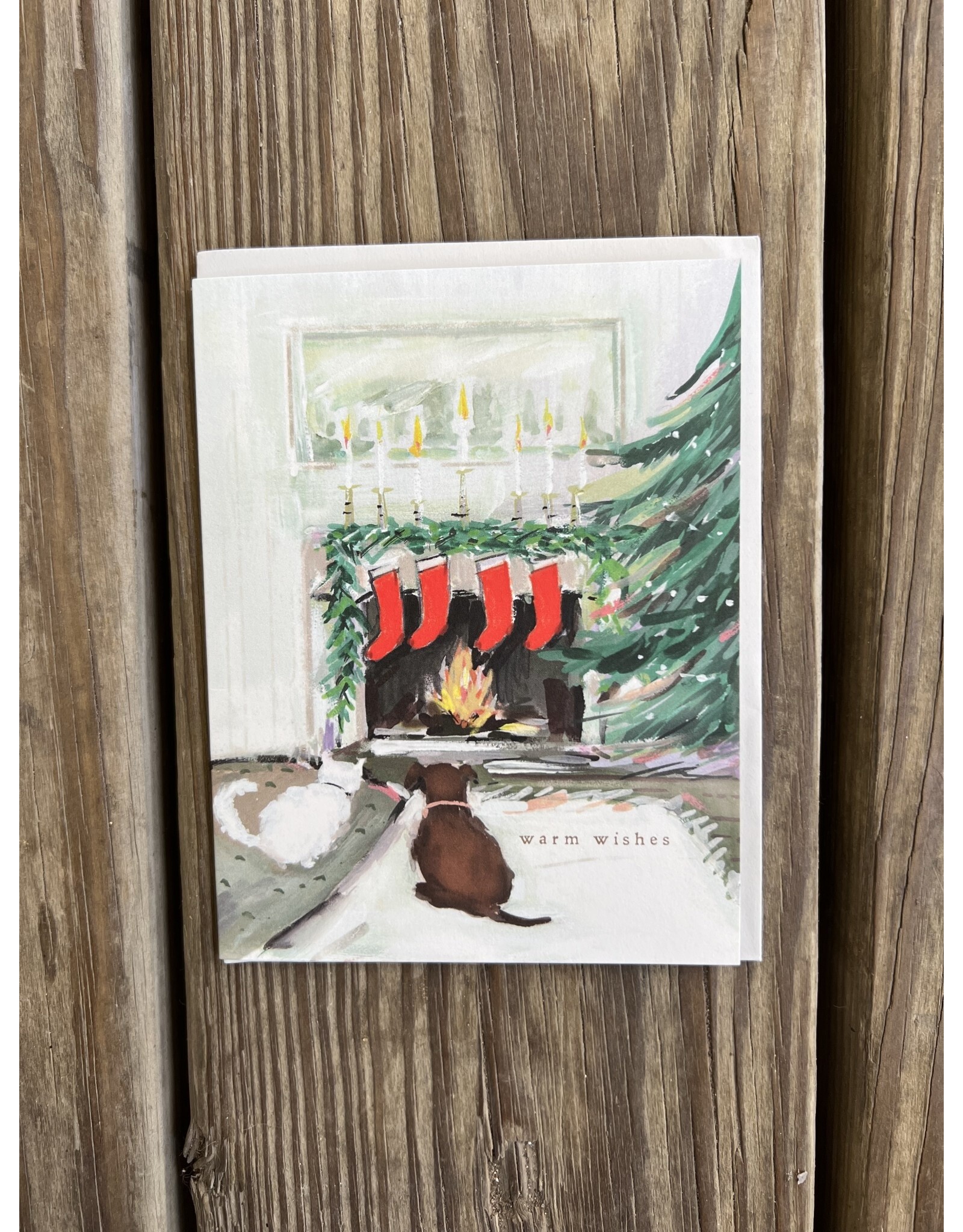 Warm Wishes Fireplace Card